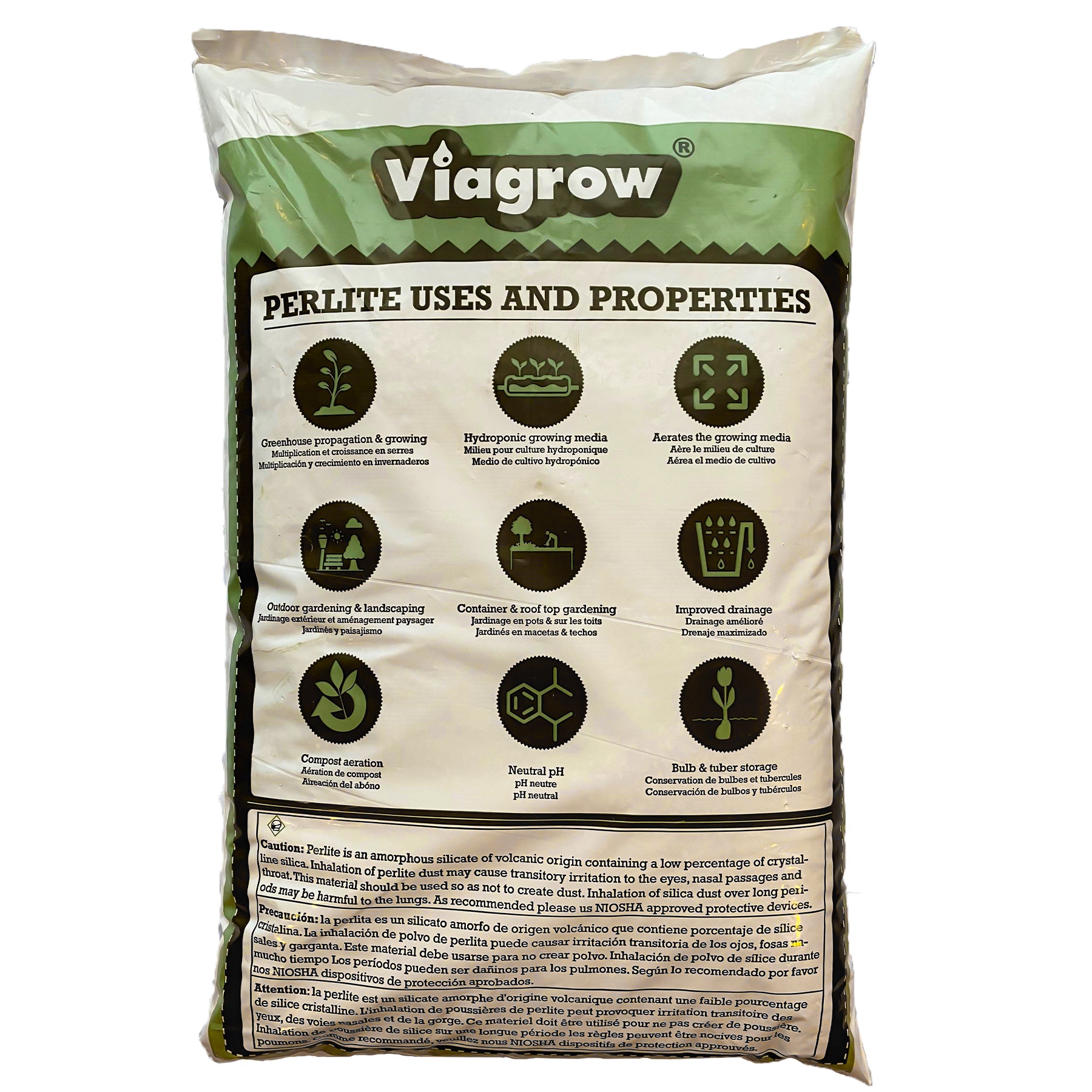 Viagrow Horticultural Perlite, 1 Cubic Foot or 4 Cubic Foot