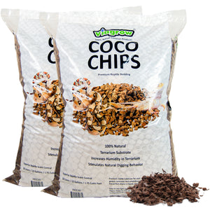 Viagrow 1.75 cu. ft. Coco Coir Chips, Premium Reptile Substrate Bedding 52 qt. / 50 L / 13 Gal. (2-Pack)