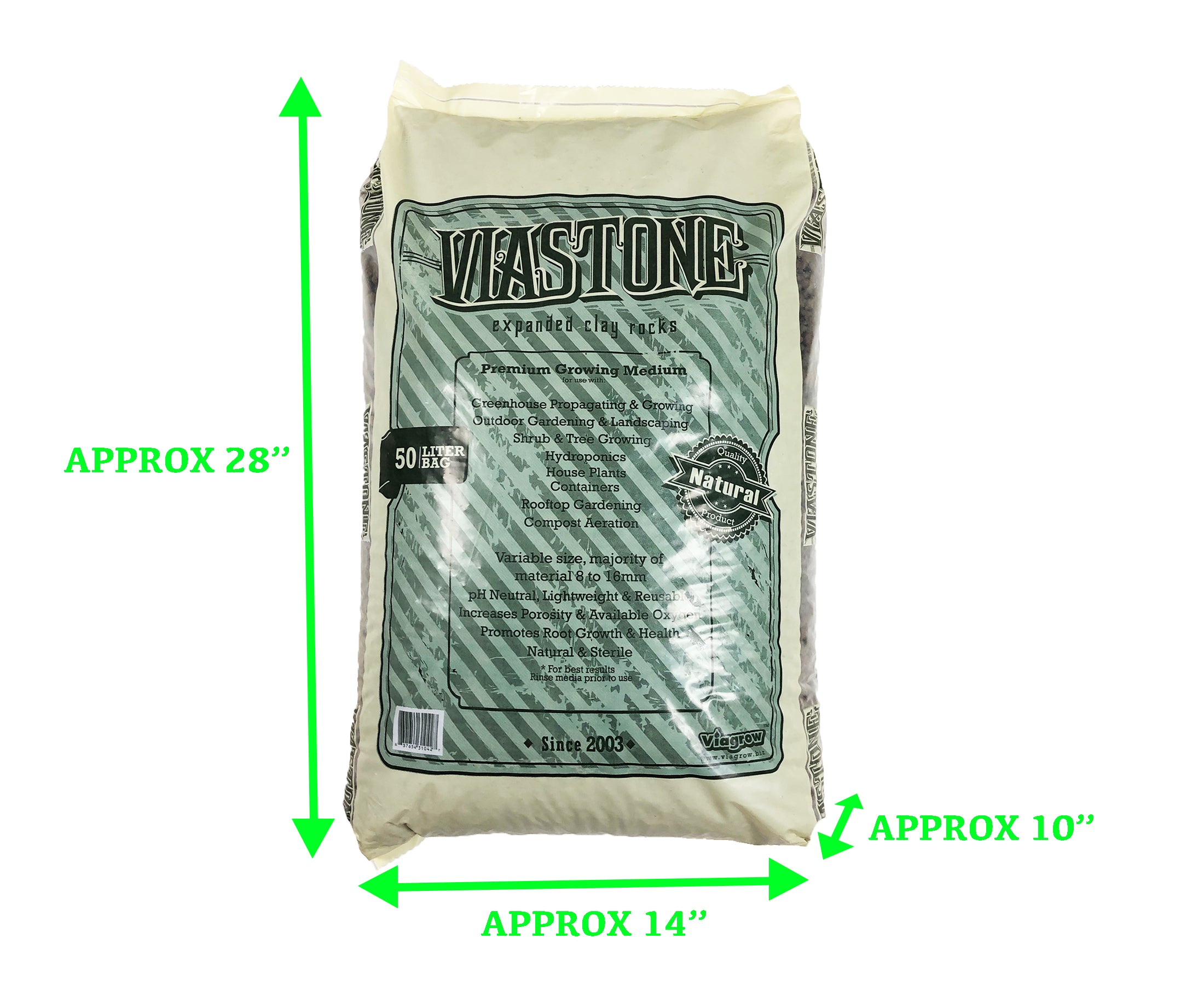 Viagrow 1.76 cu. ft. ViaStone Hydroponic Gardening Medium Grow Rock (50 Bag Pallet)