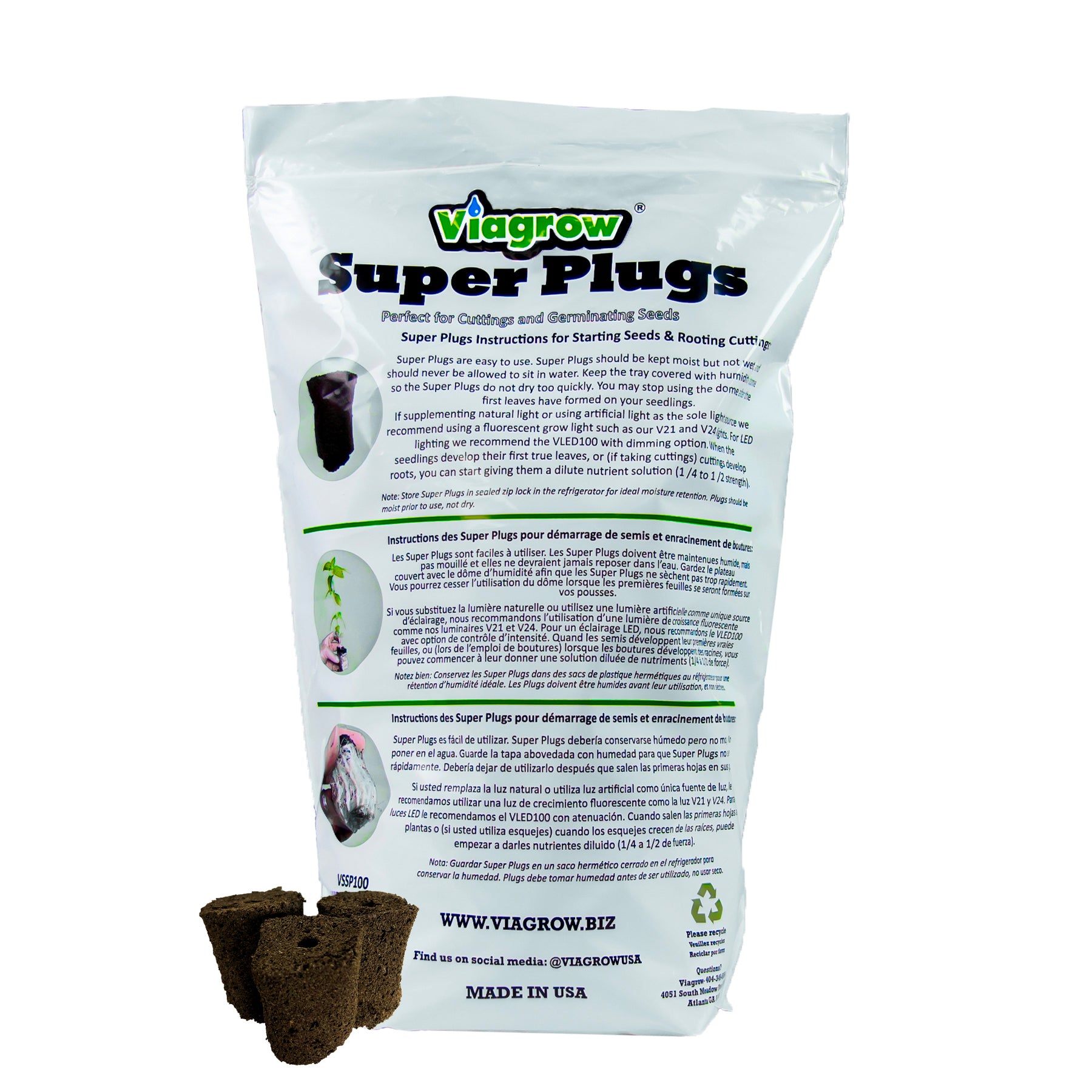 Viagrow Super Plug Seed Starters, 100 Pack