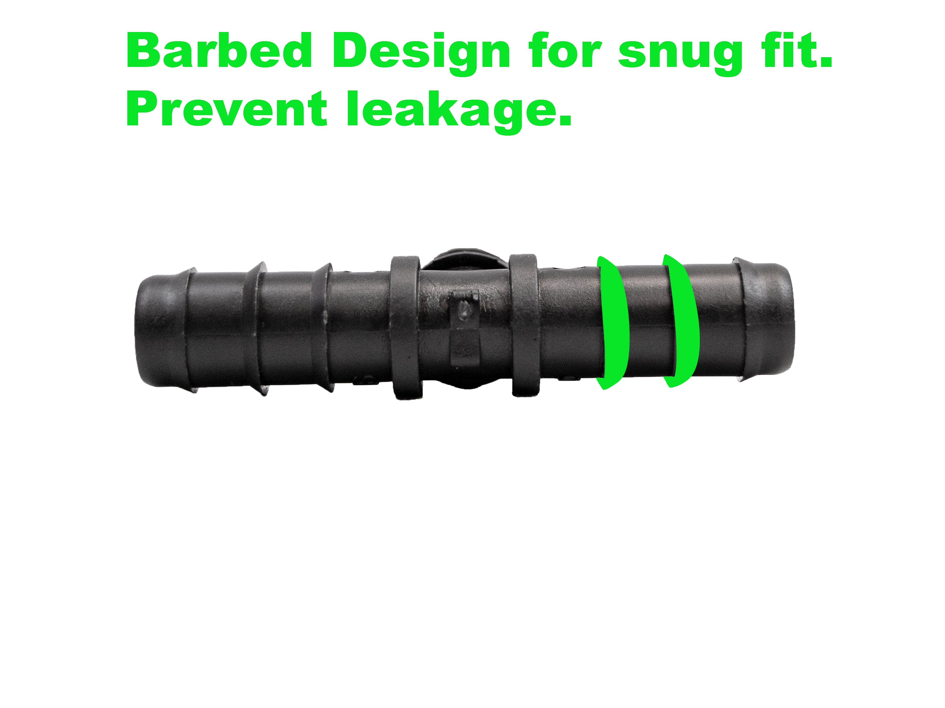 Viagrow 1/2 in. Tee Barbed Connector Irrigation Fitting, Black