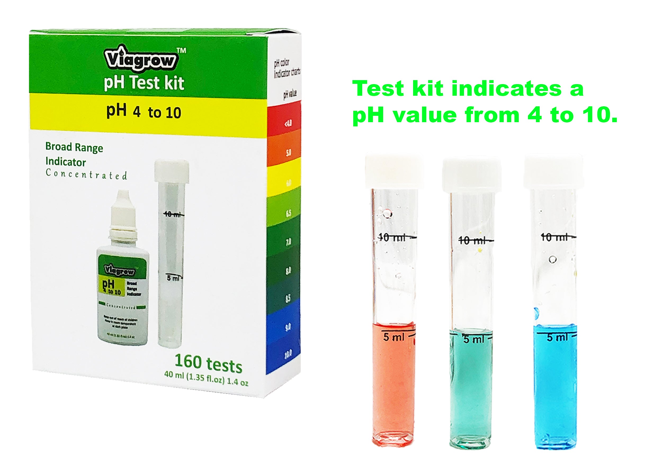 Kit de test et d'ajustement du pH Viagrow (paquet de 25)